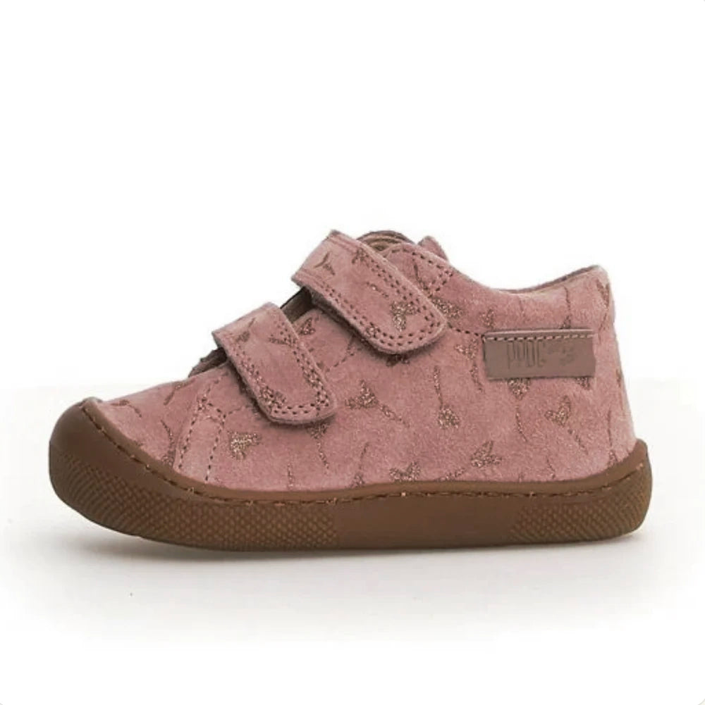 Naturino Barefoot Orec Velcros Fleurs Rose Or