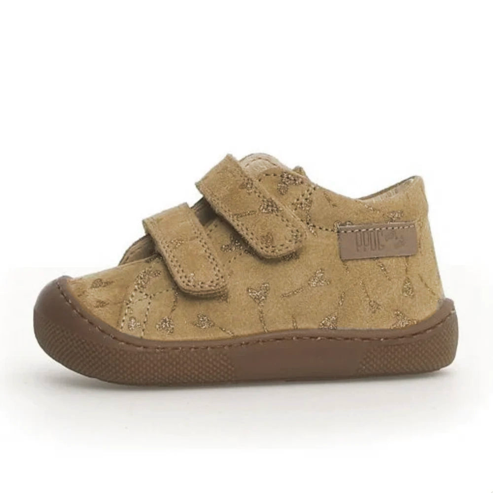 Naturino Barefoot Orec Velcros Fleurs Beige Or