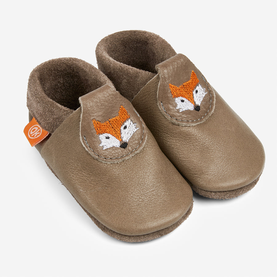 Orangenkinder Chaussons Brodés Renard