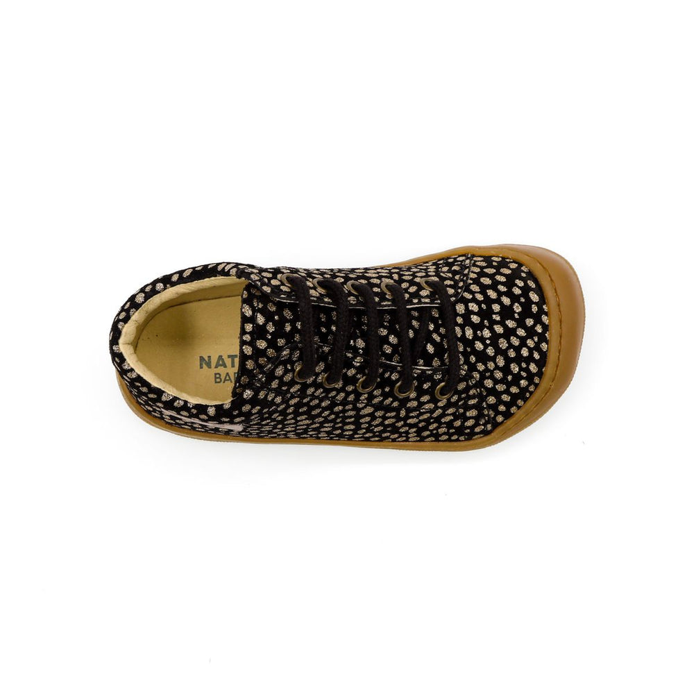 Naturino Barefoot Orec Lacets Noir Pois Or