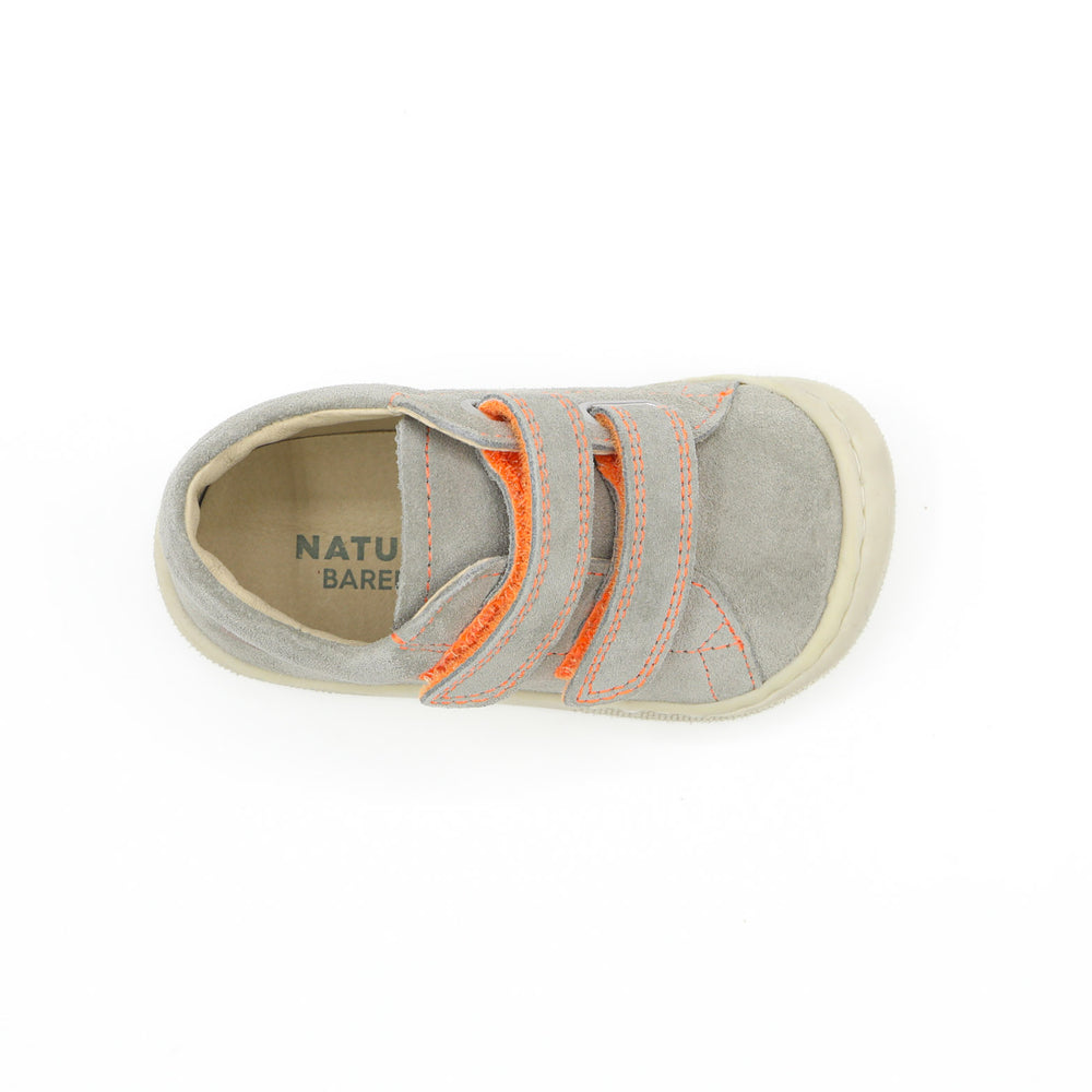 Naturino Barefoot Orec Velcros Taupe Orange Fluo