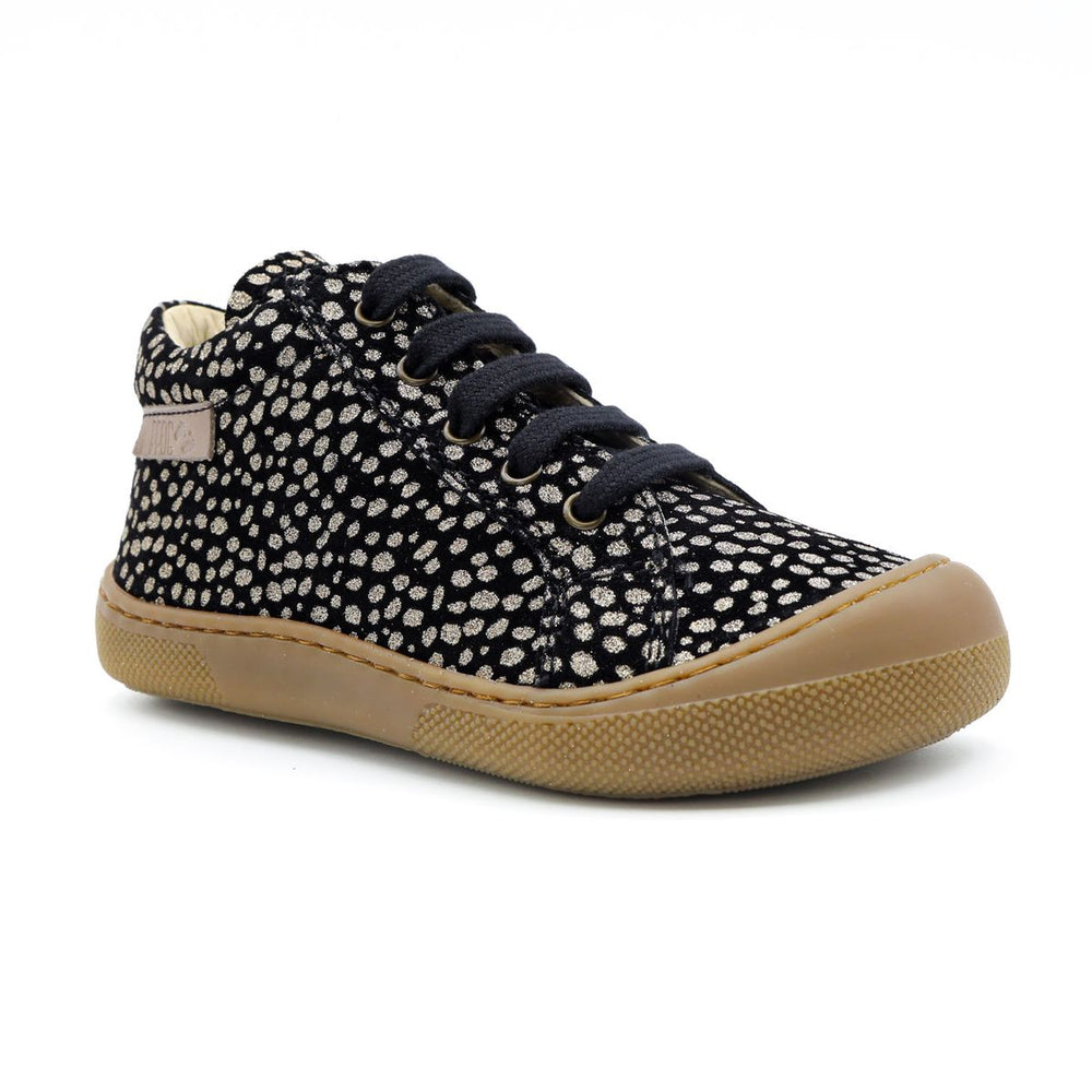 Naturino Barefoot Orec Lacets Noir Pois Or