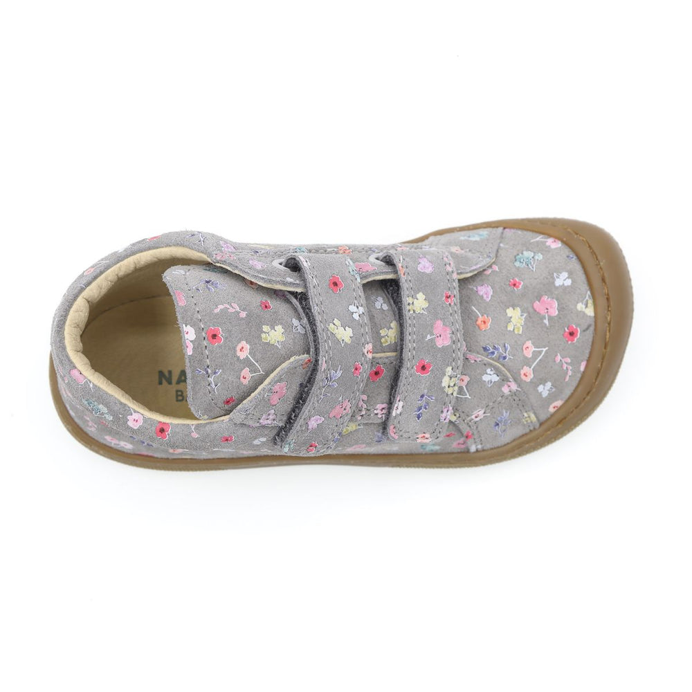 Naturino Barefoot Orec Velcros Fleurs Multi Gris